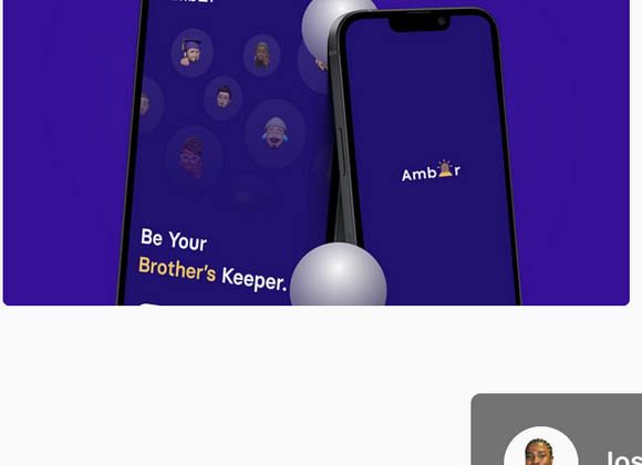AMBER Behance case study mobile app interface